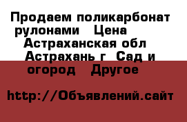 Продаем поликарбонат рулонами › Цена ­ 342 - Астраханская обл., Астрахань г. Сад и огород » Другое   